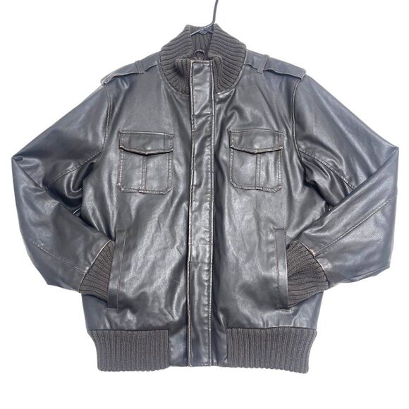 Dakota | Vintage Men's Brown Zip and Button Jacket with Pockets Size Large. - Picture 1 of 16